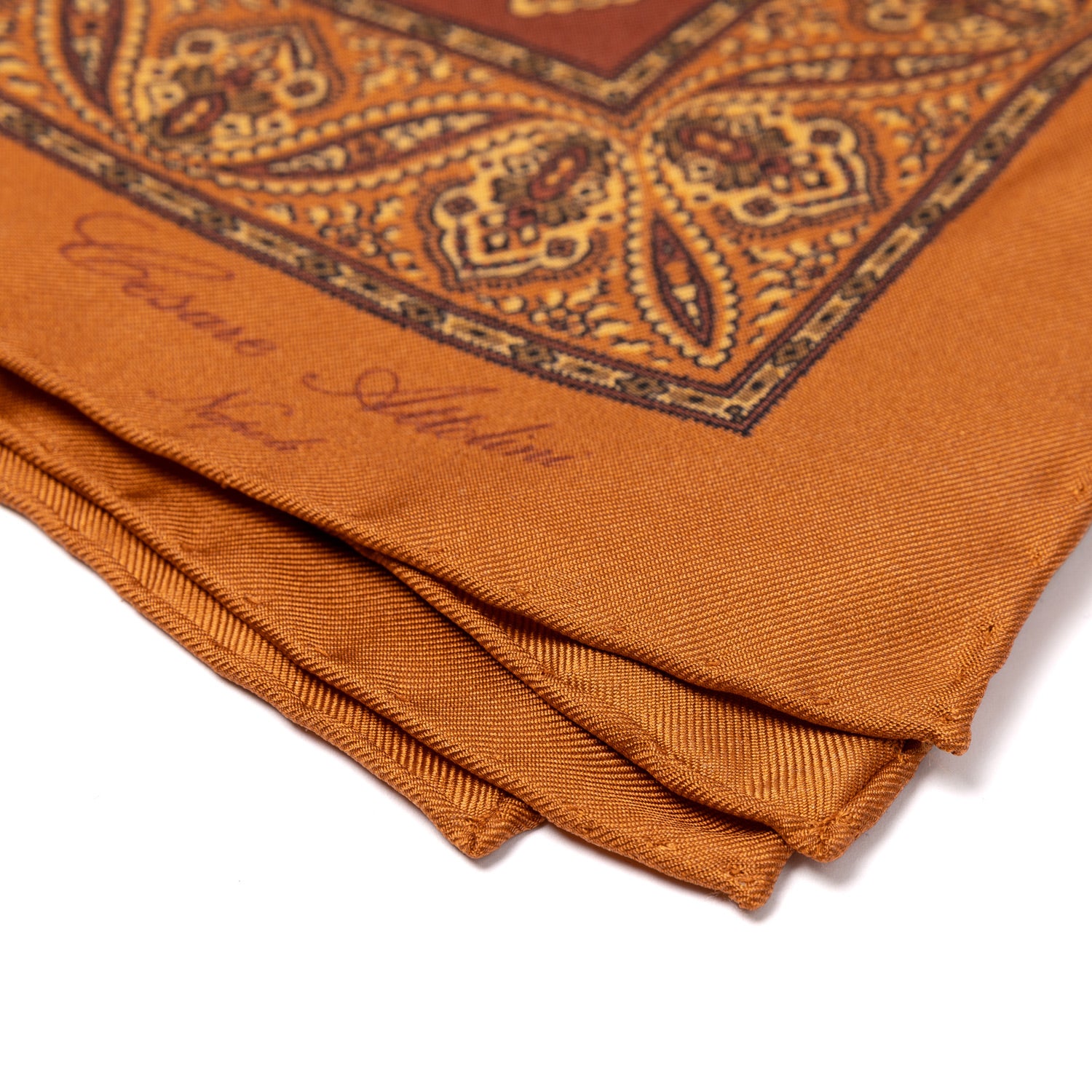 Pocket Square "Medaglioni Stampati" made of pure Silk - hand-rolled